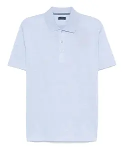 Классическая хлопковая рубашка поло, итальянский дизайн. Paul & Shark, синий