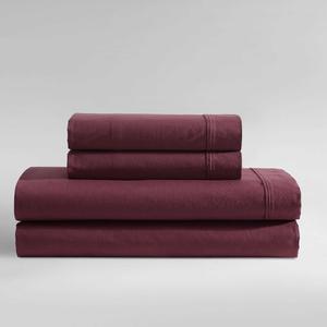 Calvin Klein Комплект постельного белья King (203x203 см), красный, охлаждающий, из натурального хлопкового перкаля, включает простыню на резинке и наволочки