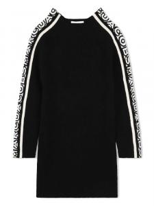 Платье Marc Jacobs Kids с логотипом и интарсией, черный