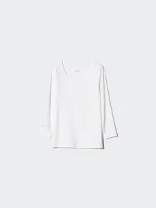 Футболка HEATTECH с овальным вырезом Uniqlo, 00 white