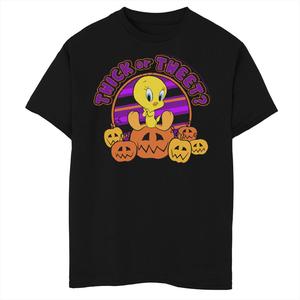 Футболка с рисунком Twick Or Tweet для мальчиков 8–20 лет Looney Tunes Halloween Tweety Bird Twick Or Tweet Licensed Character
