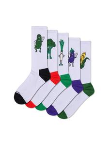 Happy Socks Набор из 5 носков с овощным рисунком, розовый