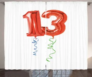 Штора ABAKUHAUS Party Rustic, красные шары 13, универсальные ленточные шторы для гостиной с петлями и крючками, 280 x 175 см, цвет: зеленый, синий, красный Abakuhaus