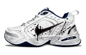 Nike Air Monarch 4 Ink Splatter Pact низкие массивные кроссовки Unisex White