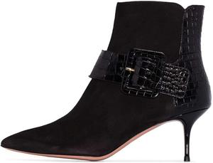 Женские модные осенние ботильоны FSJ, удобные с заостренным носком, высокие каблуки, боковая молния, пряжка, вечерние туфли для платья, размер 4-15 США