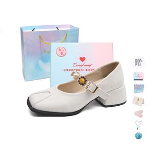 Be good Туфли Мэри Джейн на массивном каблуке 5 см для женщин в подарочной коробке - цвет металлик [Красочная облачная упаковка]+Подарок, цвет Gunmetal[Colorful Cloud Box]+Giveaway