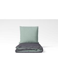 Постельное белье двустороннее, тонкая фланель меланжевого цвета, шалфейно-темно-серый Setex, 135 x 200 + 80 x 80 см