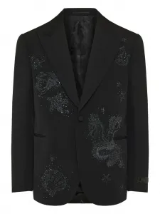 Пиджак с вышивкой Barocco Sea Versace, черный