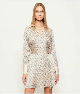 Атласное платье BLRTA с поясом Guess Jeans, бежевый