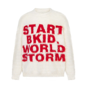 Трикотажный свитер Unisex с круглым вырезом Moderate Others VanCamel, белый[5-inch long mink]