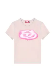 Футболка с принтом T-Uncuties-Long-S3 Diesel, розовый