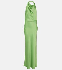 Платье Reannon из драпированного атласа Simkhai, Deep Peridot