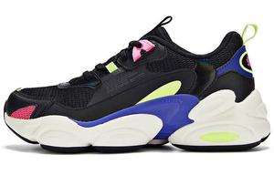 Кроссовки женские толстые низкие черный/розовый 361°