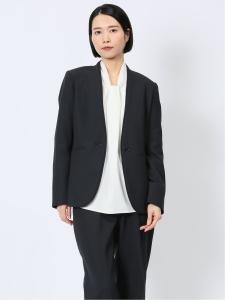 Эластичный жакет-оксфорд без воротника, темно-синяя (можно сочетать с другими вещами) Mfeditorial, цвет 75 Navy Blue