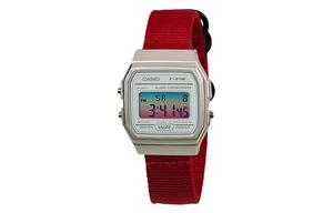CASIO Кварцевые часы с нейлоновым ремешком, белый циферблат