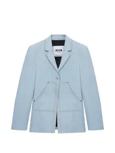 Джинсовая куртка с накладными карманами и отделочной строчкой Msgm, синий