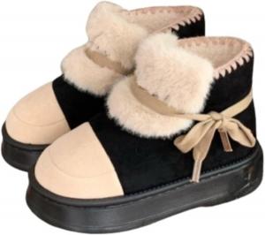 Женские зимние сапоги ZQW с плюшевой подкладкой, круглый носок, толстая подошва, шнуровка, средняя длина, снегоступы, противоскользящие, теплые, мягкие, удобные, с хлопковой изоляцией, Black