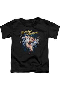 Футболка с коротким рукавом для малышей Justice League of America с эффектом звезды Gildan, черный