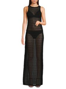 Платье макси с вышивкой RTA, черный