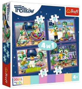 Пазл 4в1 - ​​Вечерние ритуалы Трефлики - Спокойной ночи, Трефлики на ночь TREFL