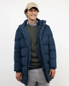 Длинный мужской пуховик с капюшоном El Ganso, синий