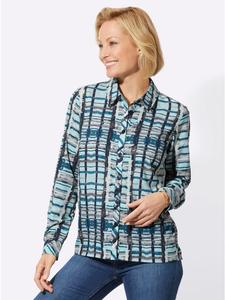 Блузка с длинными рукавами в лаймово-мятном и темно-синем цвете с принтом WITT WEIDEN