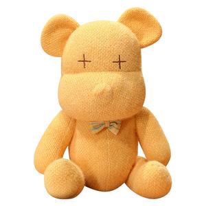 Плюшевая кукла Bow Tie Joint Bear 30см/40см высотой Fluffy bear, желтый