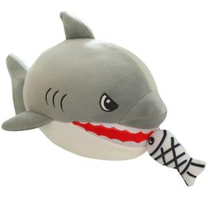 Акула ест маленьких рыбок плюшевая кукла 25см/35см/45см/55см высота MLING, серый