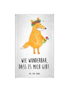 Mr. & Mrs. Panda Белое полотенце, лиса, цветы с надписью