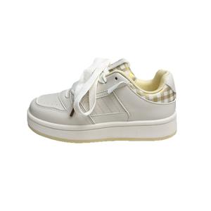 Alxnan Женские низкие скейтерские кеды бежево-желтые, цвет Beige Yellow