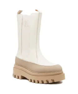 Ботильоны Chelsea из кожи на плоской подошве Calvin Klein Jeans, бежевый