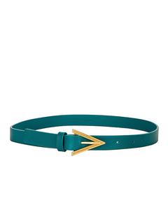 Ремень Bottega Veneta Leather Triangle, цвет Mallard & Gold