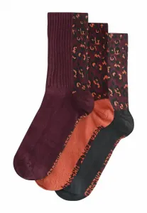 3 упаковки носков Never Fully Dressed, Leopard Burgandy Orange