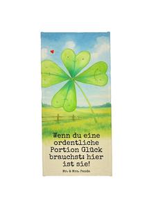 Mr. & Mrs. Panda Пляжное полотенце с рисунком в виде цветов и клевера и надписью белого цвета