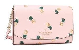 Kate Spade Женская розовая разноцветная плечевая сумка из ПВХ