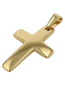 Adeliás Кулон унисекс - крест из нержавеющей стали с золотым покрытием