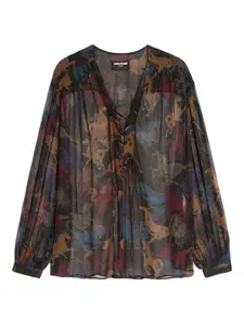 Топ со шнуровкой и принтом лошади Zadig&Voltaire, коричневый