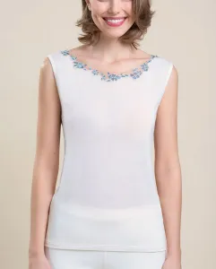 Женская безрукавная нижняя майка с вышитым тюлем Vittoria B. Intimo, белый