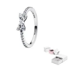 Pandora Кольцо из стерлингового серебра 925 пробы с синтетическим фианитом, серебряное, женское