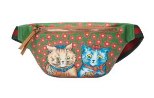 GUCCI Детский поясной рюкзак через плечо зеленый розовый