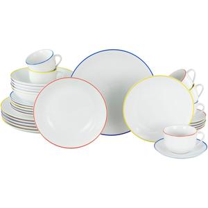 Мой домашний сервис Kombiservice Angi Набор посуды, гармоничная, модная форма Coupe My Home, Weiß/bunt