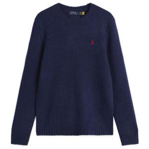 Вязаный джемпер из шерсти шетландской породы с начесом Polo Ralph Lauren, bright темно-синий