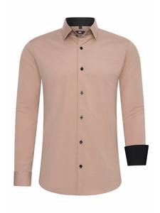 Рубашка делового кроя из высококачественного хлопка-стрейч бежевого цвета Rusty Neal