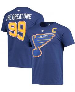 Мужская синяя футболка с именем и номером игрока Wayne Gretzky St. Louis Blues Authentic Stack Fanatics, синий