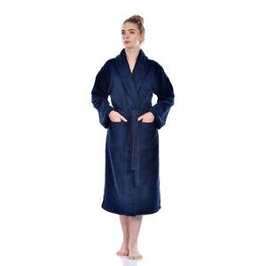 Роскошный халат в турецком стиле, ультрамягкий для дома и ванной, с мягким шаль-воротником Wear Sierra, Navy