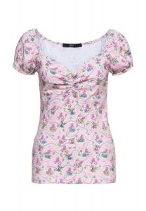 Футболка с винтажным принтом «Пудель» по всей поверхности Queen Kerosin, розовый