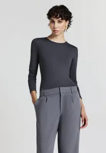 Однотонная футболка с круглым вырезом и длинными рукавами Calliope, Grigio Scuro