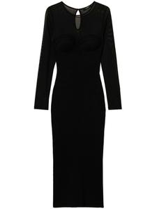 Платье миди из тюля TWINSET, черный