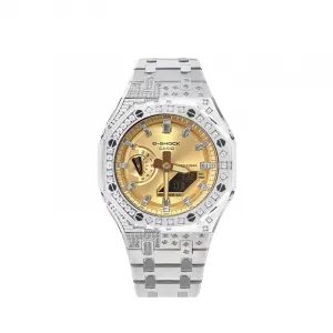 CASIO Ретрофит серия кварцевые часы унисекс циферблат gold