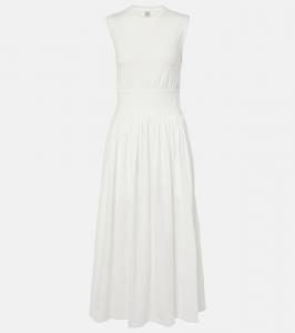 Хлопковое джерси миди-платье Toteme, Off-White